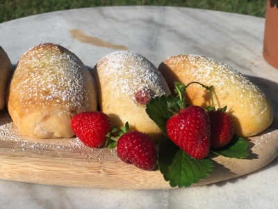Panini dolci con fragole